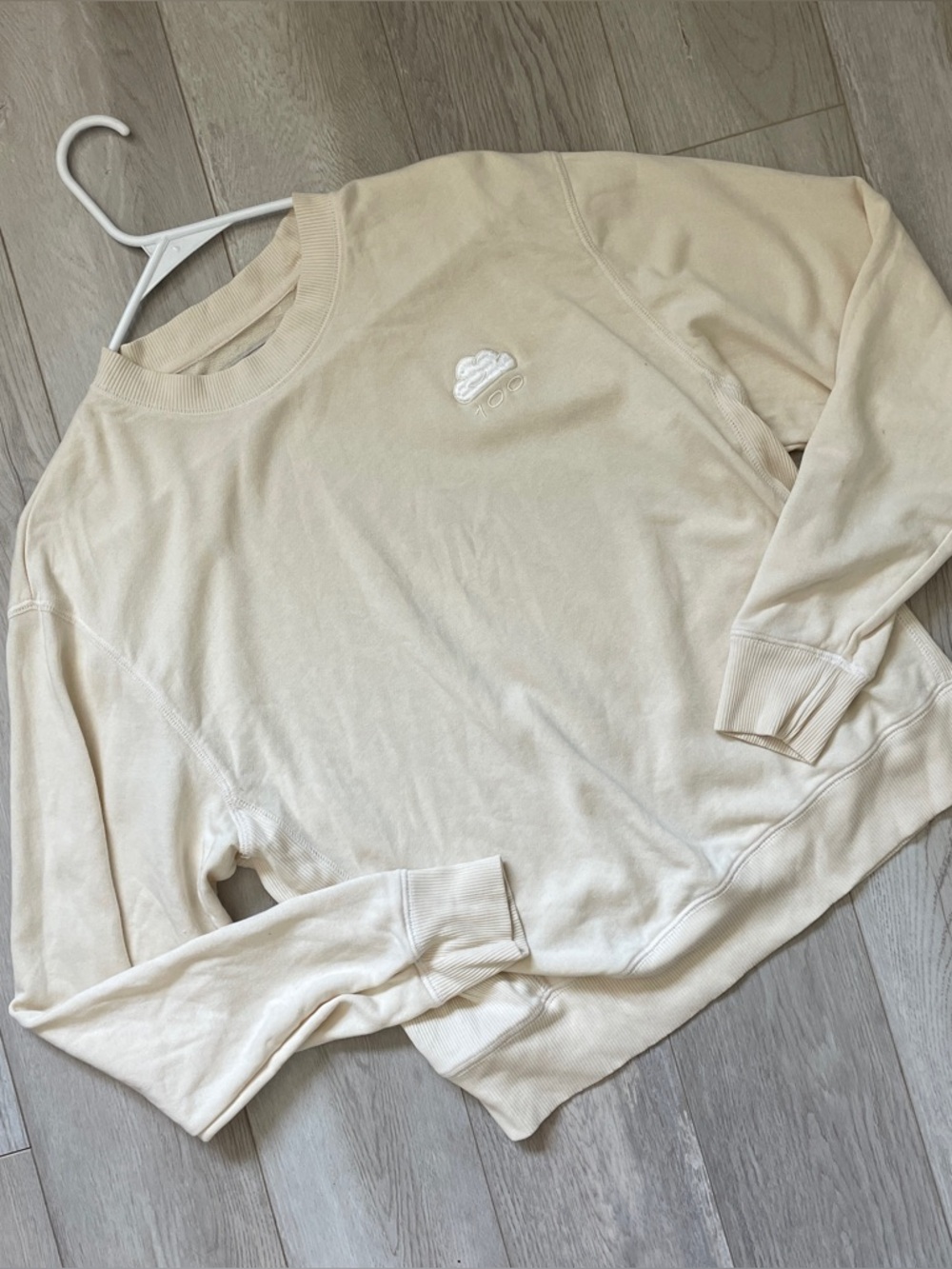 Cloud100 Sweatshirt supima cotton crewneck womens Cream (small) soft comfy